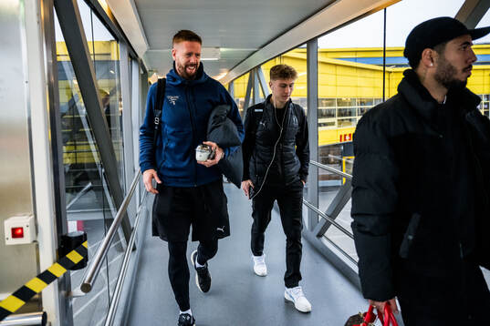 Pontus Jansson, Hugo Bolin and Sergio Pena of Malmö FF