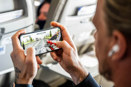 Goalkeeper Johan Dahlin play mobile games