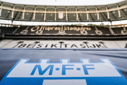 Besiktas Stadium and the Malmö FF team logo