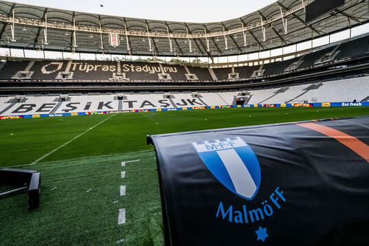 Besiktas Stadium and the Malmö FF team logo