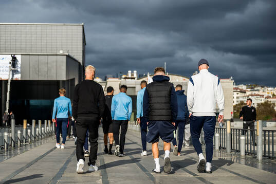 Otto Rosengren, Hugo Bolin and Daniel Gudjohnsen of Malmö