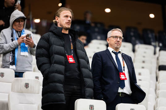 Goalkeeper Johan Dahlin of Malmö FF in the stands