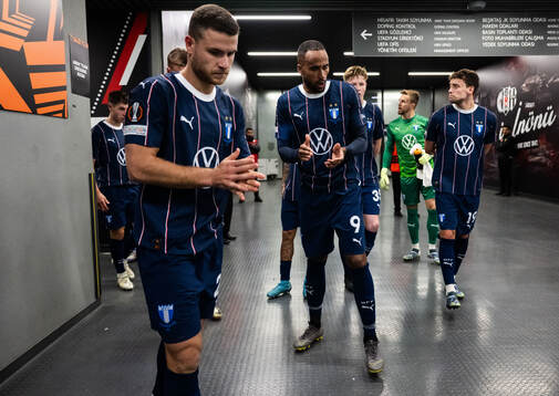 Gabriel Busanello and Isaac Kiese Thelin of Malmö FF