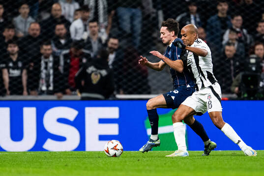 Colin Rösler of Malmö FF and Joao Mário of Besiktas
