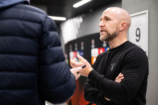 Head coach Henrik Rydström of Malmö FF in mixed zone