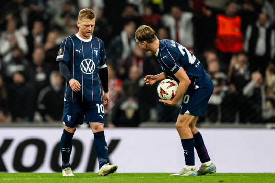 Anders Christiansen and Erik Botheim of Malmö FF looks