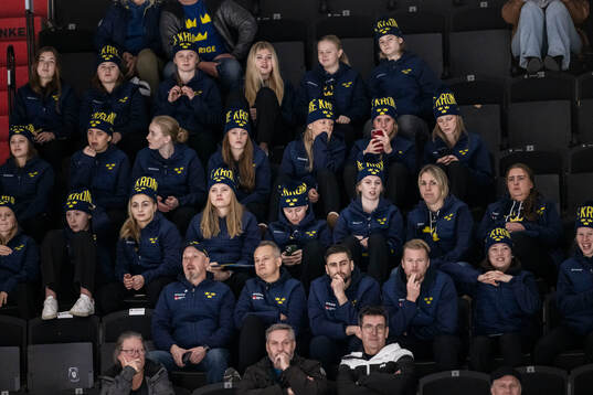 Players of the Swedish women’s u18 team in the stands