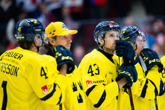 Filip Berglund of Sweden looks dejected