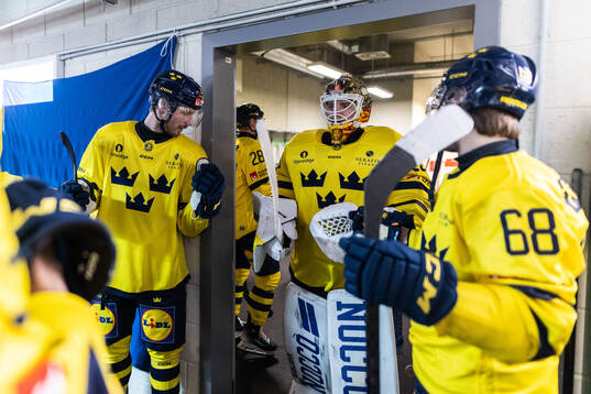 Goaltender Erik Källgren of Sweden