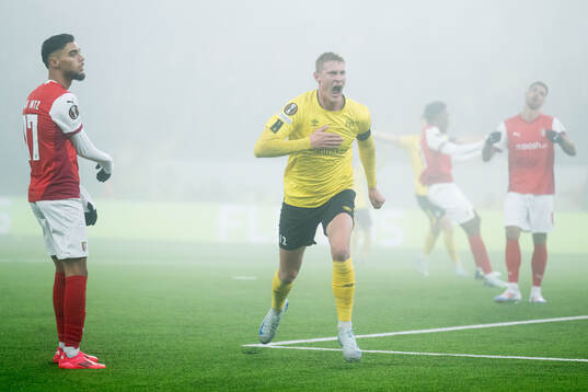 Emil Holten of Elfsborg celebrates