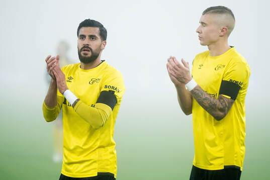 Rami Kaib and Sebastian Holmen of Elfsborg
