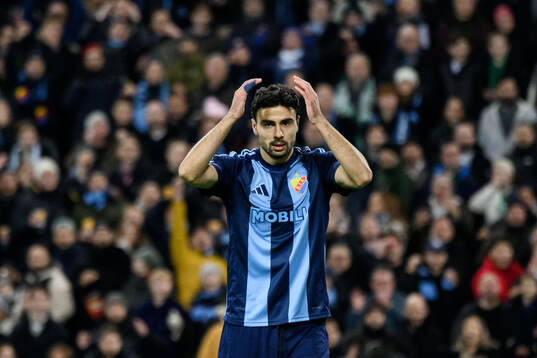 Deniz Hummet of Djurgården looks dejected