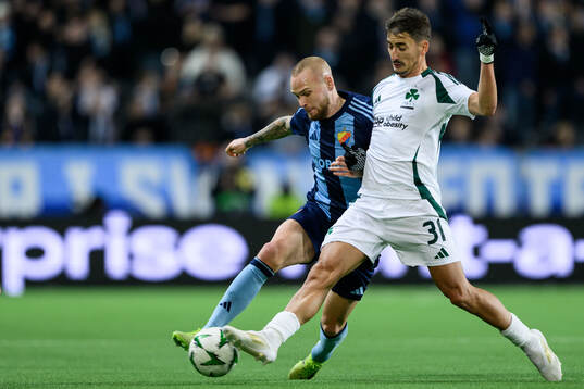 Adam Ståhl of Djurgården and Filip Djurisic of