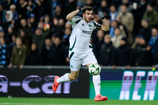 Fotis Ioannidis of Panathinaikos reacts