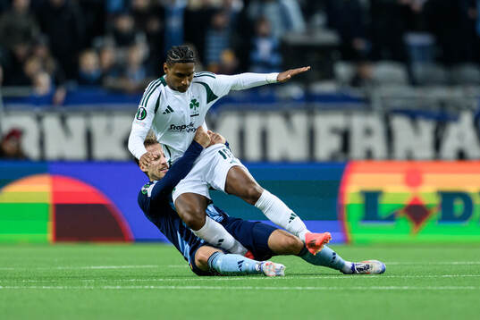 Daniel Stensson of Djurgården and Tete of Panathinaikos