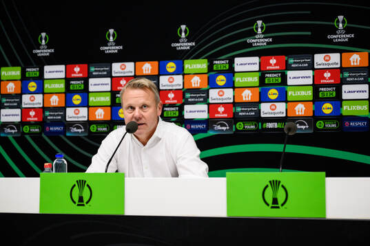Head coach Roberth Björknesjö of Djurgården at a press