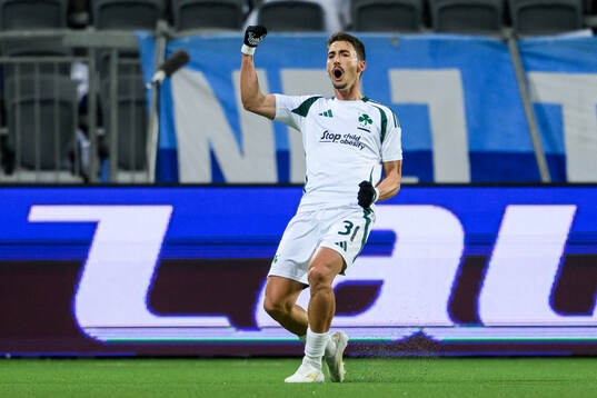 Filip Djurisic of Panathinaikos celebrates