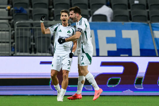 Filip Djurisic of Panathinaikos celebrates