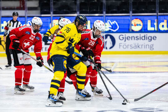 Elin Svensson of Sweden and Alina Marti of Switzerland