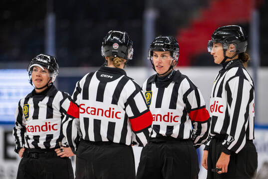 Linesman Kristyna Hajkova, Referee Anna Hammarand, Referee