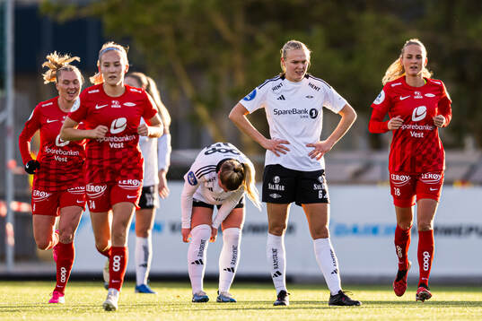 Elin Sørum of Rosenborg looks dejected