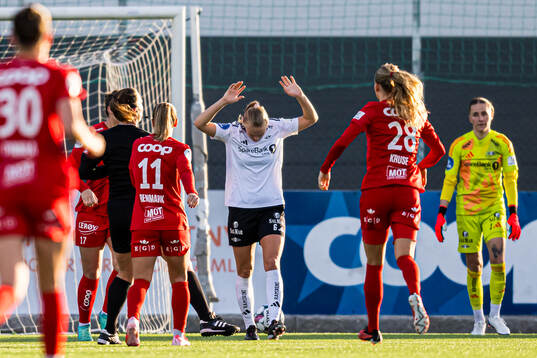 Elin Sørum of Rosenborg looks dejected