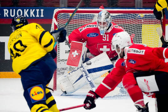Goaltender Gilles Senn of Switzerland