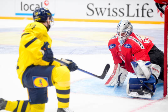 Goaltender Gilles Senn of Switzerland