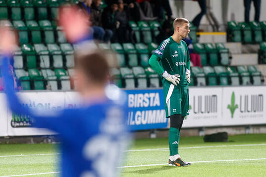 Gefles målvakt Mathias Nilsson deppar