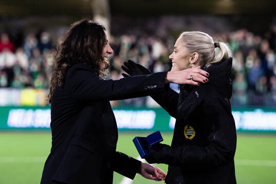 Svenska fotbollsförbundets Andrea Möllerberg och