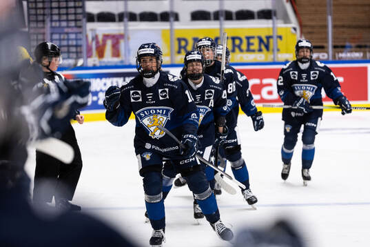 Jenniina Nylund of Finland celebrates