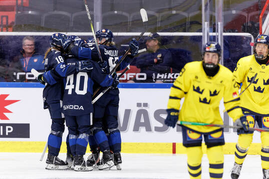 Julia Liikala of Finland celebrates