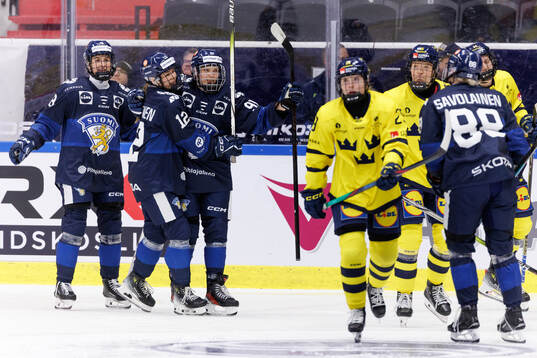 Julia Liikala of Finland celebrates