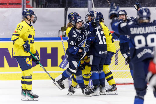 Noora Tulus of Finland celebrates