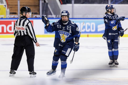 Noora Tulus of Finland celebrates