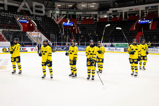 Players from of of Sweden thank the supporters