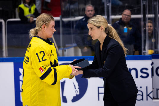 Maja Nylén-Persson of Sweden is awarded best defender