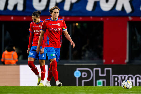 Helsingborgs Ervin Gigovic och Thomas Pauck Rogne deppar