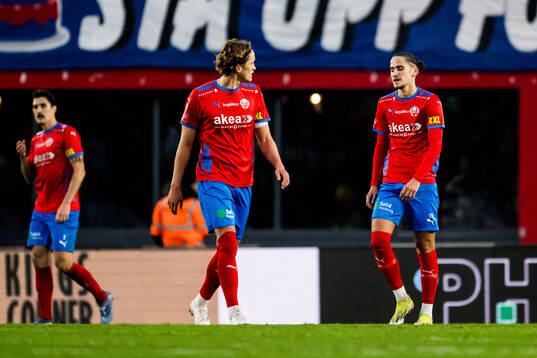 Helsingborgs Thomas Pauck Rogne och Ervin Gigovic deppar