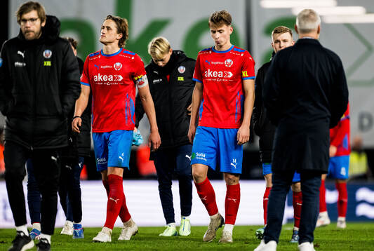 Helsingborgs Thomas Pauck Rogne och Lukas Kjellnäs deppar