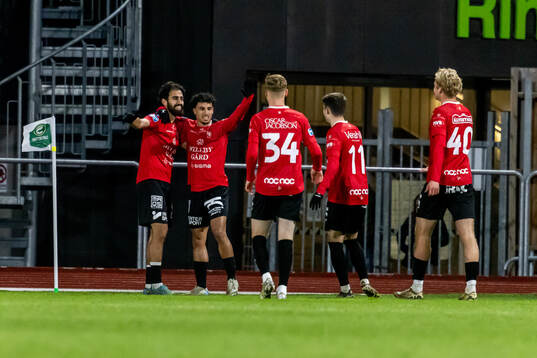 Trelleborgs Hady Saleh Karim har gjort 0-3 och jublar