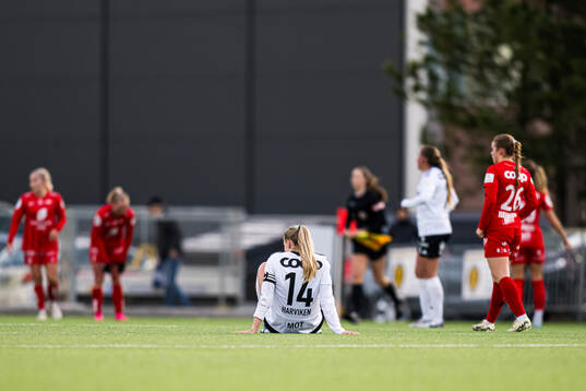 Mathilde Harviken of Rosenborg looks dejected
