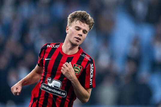 Brommapojkarnas Wilmer Odefalk jublar