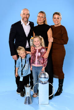 Malmö FFs tränare Henrik Rydström med familj