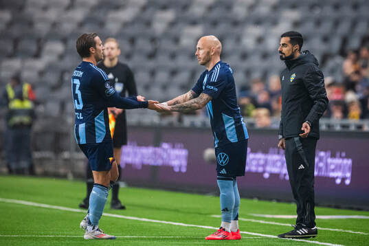 Djurgårdens Daniel Stensson och Magnus Eriksson