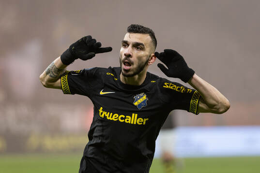 AIKs Ioannis Pittas jublar