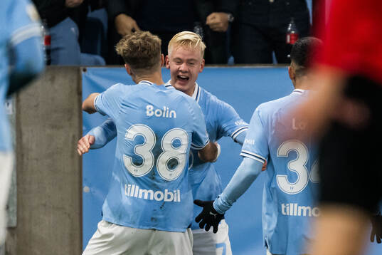 Malmö FFs Hugo Bolin och Otto Rosengren jublar