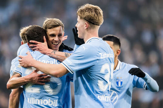 Malmö FFs Gabriel Busanello, Søren Rieks och Nils