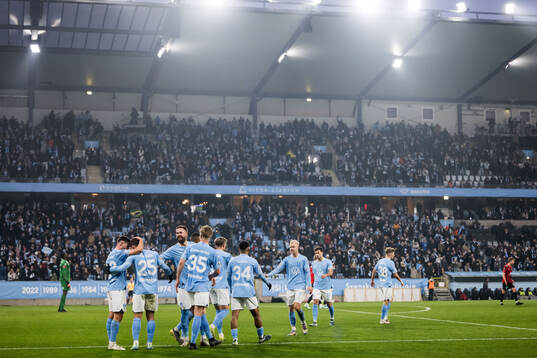 Malmö FFs Lasse Berg Johnsen, Gabriel Busanello och Pontus