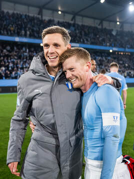 Malmö FFs Søren Rieks och Anders Christiansen jublar
